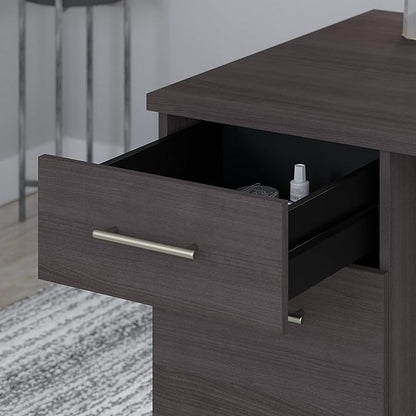 Bush SET018SG Somerset 72-Inch Computer Desk with Drawers and Hutch, Storm Gray