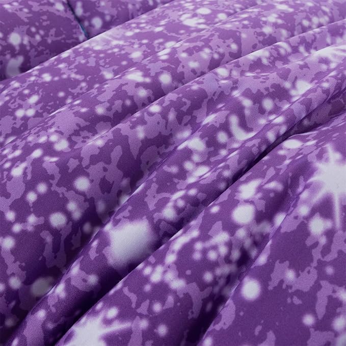 Holawakaka Kids Space Star Glitter Comforter Set Queen Size Girls Ombre Blue & Purple Print Gradient Teens Bedding Set Teens Galaxy Bed Sets (Blue purple, Full)