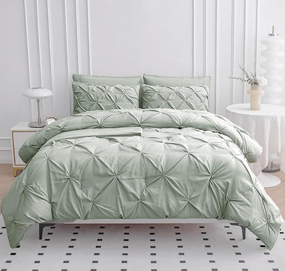 Lane Linen Comforter Set Full Szie, 7 Piece Bed in a Bag Set, Soft Full Size Bed Set, Full Size Bed Sheets and Comforter Set, Full Size Bedding Comforter Set with Sheets, Pillowcases & Shams - Mineral