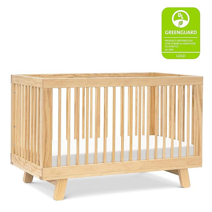 babyletto Hudson 3-in-1 Convertible Crib with Toddler Bed Conversion Kit in Natural, Greenguard Gold Certified