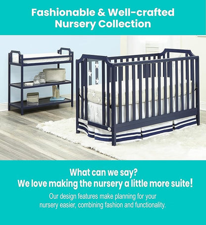 Suite Bebe Celeste 3 in 1 Convertible Island Crib Wood and Acrylic, Navy Blue