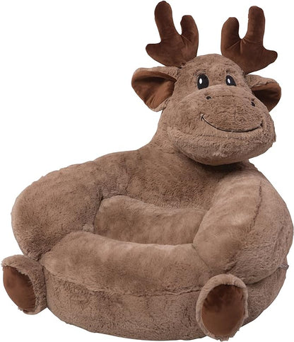 Trend Lab Moose Toddler Chair Plush Character Kids Chair Comfy Furniture Pillow Chair for Boys and Girls, 21 x 19 x 19 inches