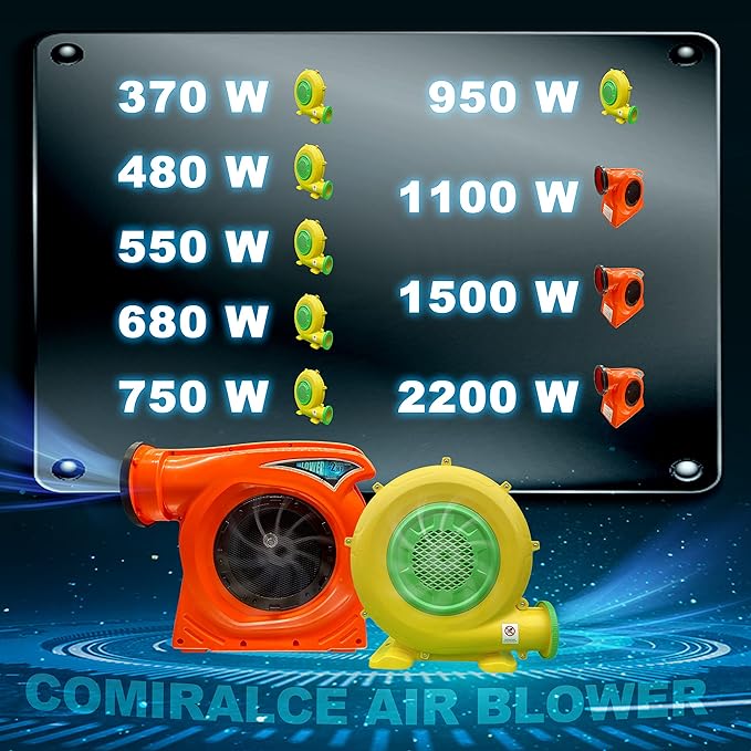 CoMiracle Air Blowers, 1.5 HP 1100 W Inflatable Bounce House Air Blower, Outdoor Inflatable Castle and Jump Slides Blower