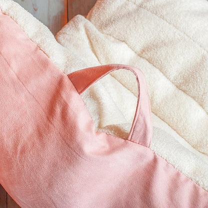 Big Joe Roma Bean Bag Chair, Oat Sherpa and Desert Rose, Vegan Suede, 3 feet