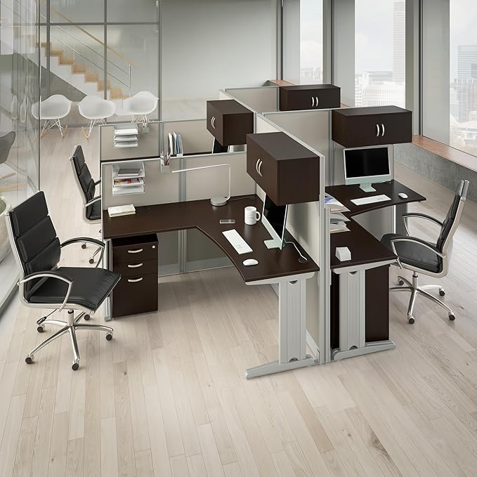 Bush Business Furniture Office in an Hour 3 Rolling File Cabinet | Mobile Under Desk Drawers for Letter, Legal, and A4-size Document Storage, Mocha Cherry