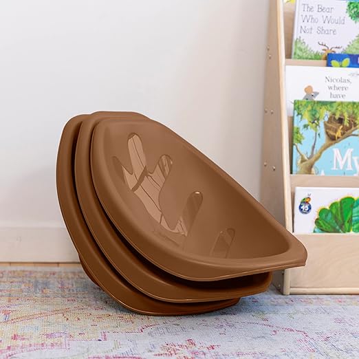ECR4Kids Leaf Floor Seat, Rocker Chair, Chocolate, 6-Piece