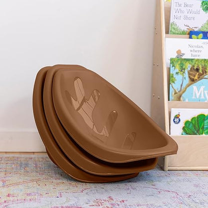 ECR4Kids Leaf Floor Seat, Rocker Chair, Chocolate, 6-Piece