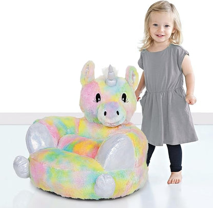Trend Lab Rainbow Unicorn Toddler Chair Plush Character Kids Chair Comfy Furniture Pillow Chair for Boys and Girls, 21 x 19 x 19 inches