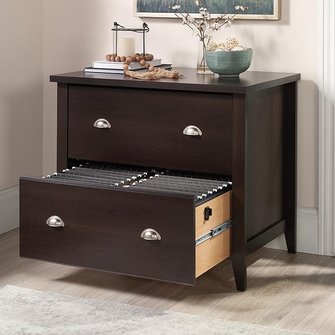 Sauder Summit Station 2-Drawer Lateral File Cabinet, L: 33.86" x W: 20.87" x H: 29.02", Cinnamon Cherry finish
