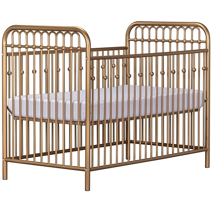 Little Seeds Monarch Hill Ivy Metal Crib, Gold