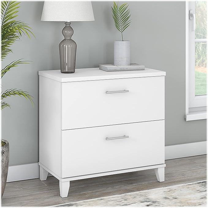 Bush WC81980 Somerset 2-Drawer Lateral File Cabinet, Letter/Legal, White, 30-Inch