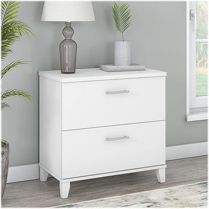 Bush WC81980 Somerset 2-Drawer Lateral File Cabinet, Letter/Legal, White, 30-Inch