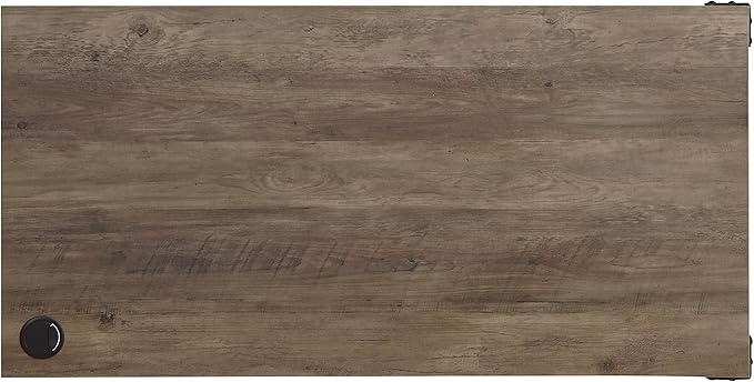 NicBex Laik-DW-00068-DX Desks, 48" W x 48" D x 31" H, Rustic Oak+Black