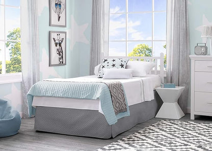 Delta Children Emery Mini Convertible Baby Crib with 2.75-inch Mattress, Bianca White
