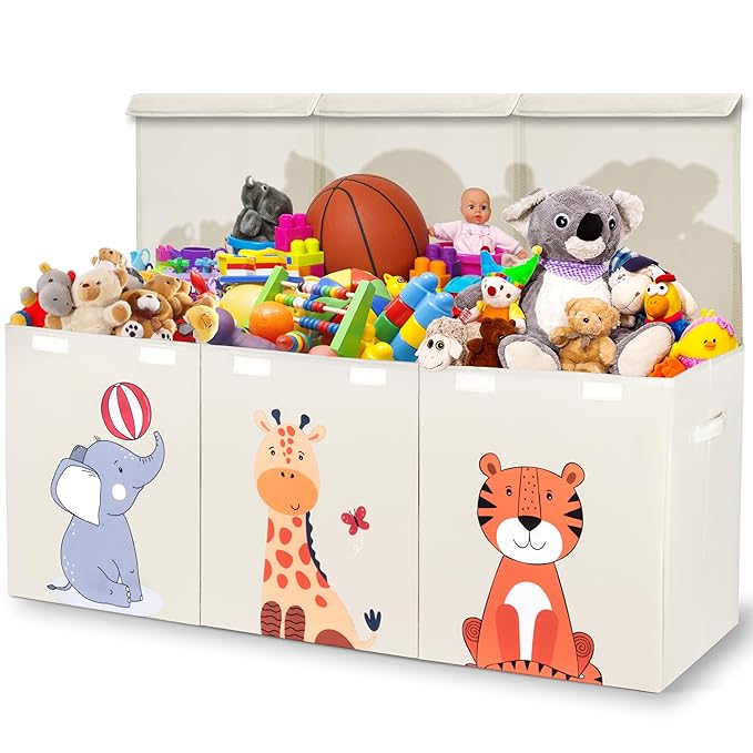 Zebra Baby Toy Chest For Boys & Girls - Stylish & Versatile Plush Animal Holder & Kids Toy Organizer Makes Playroom Organization Easy -