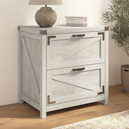 kathy ireland Home by Bush 2-Drawer Lateral File Cabinet, Letter/Legal, Cottage White, 29-Inch (CGF129CWH-03)