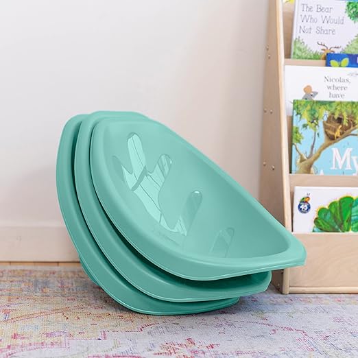 ECR4Kids Leaf Floor Seat, Rocker Chair, Seafoam, 6-Piece