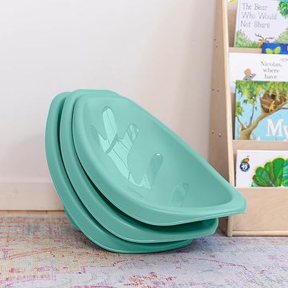 ECR4Kids Leaf Floor Seat, Rocker Chair, Seafoam, 6-Piece