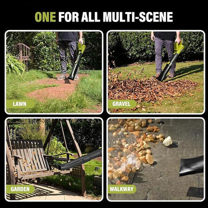 Cordless Leaf Blower,540CFM/170MPH Electric Leaf Blower with 2 * 6.0Ah Battery and Fast Charger, 6 Speed Mode and Turbo Mode Leaf Blower, 20V Battery Powered Leaf Blowers for Lawn Care and Patio