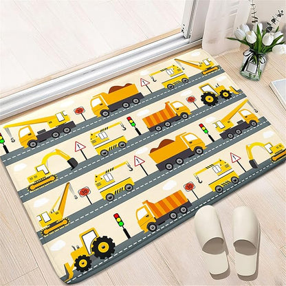 Construction Rug Car Rug Construction Rugs for Boys Room Cartoon Truck Area Rug Construction Play Mat Car Rug for Boys Room Construction Decor for Boys Room 2'×3'