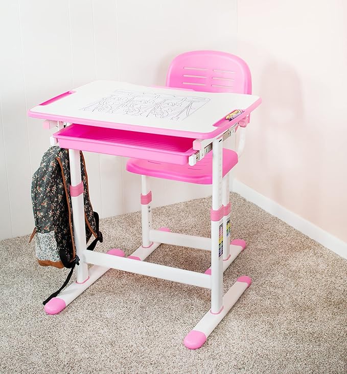 VIVO Height Adjustable Kids Desk Chair, Chair Only, Designed for Interactive Workstation, Universal Children's Ergonomic Seat, Pink, DESK-V201P-CH