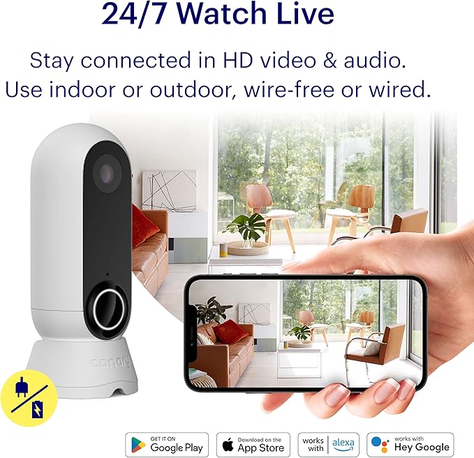 Canary Flex Outdoor Indoor Home Security Camera HD WiFi IP | 24/7 Watch Live Video, Weatherproof, Wire-Free & Wired, Motion Alerts, Two-Way Talk, Night Vision, 10x Zoom, Works with Alexa & More