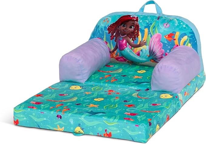 Delta Children Cozee Buddy Flip-Out Kids Chair, Disney Junior’s Ariel