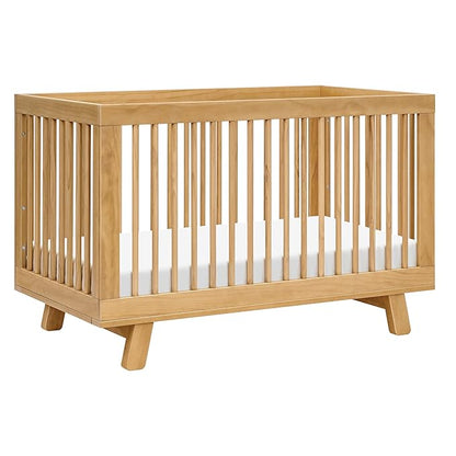 babyletto Hudson 3-in-1 Convertible Crib with Toddler Bed Conversion Kit in Honey, Greenguard Gold Certified