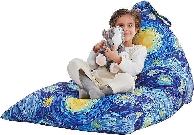 Nobildonna Stuffed Animal Storage Bean Bag for Kids (No Filler), Extra Large 250L Bean Bag Chair Cover Only, Washable Beanbag without Filling Soft Premium Canvas Stuffable Bean Bag Cover