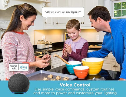 BLACK+DECKER Compatible with Alexa Smart LED Under Cabinet Lighting Kit, Motion Sensor, Dimmable , 3 Color Settings, For Kitchen, Cabinets and Closets, (4) 9" Bars, White, A Device