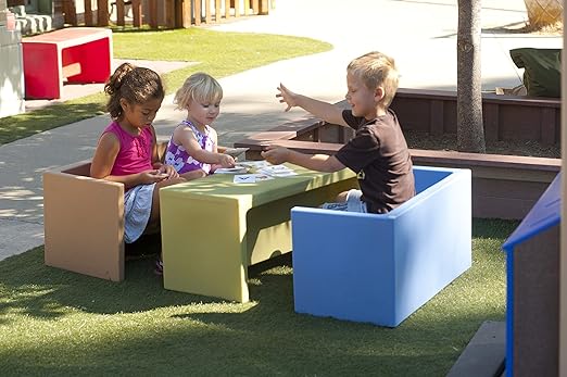 Children's Factory 3-in-1 Adapta-Benches for Kids, Flexible Seating Classroom Furniture, 3-Pack Kids Chair Set
