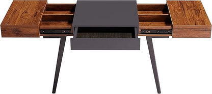 Techni Mobili Expandable Modern Storage Writing Desk, Mahogany