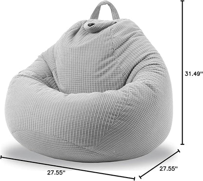 Stuffed Animal Storage Bean Bag Chair Cover (No Filler) Washable Ultra Soft Corduroy Bean Bag Cover for Organizing Plush Toys, Bean Bag for Adults