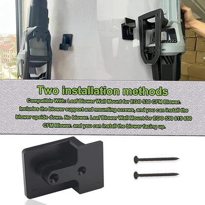 DECKMAN 1 x Leaf Blower Wall Mount | Holder | 2 x Battery Holders Compatible with EGO Leaf Blower/Battery, Blower Wall Mount for EGO 530 615 650 CFM Blower, Battery Mounts Fit for EGO 54v Batteries