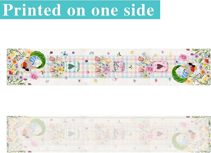 Spring Table Runner 72 Inches Long Spring Floral Flowers Table Runner Buffalo Plaid Check Decor for Kitchen Dining Table Home Party Decorations