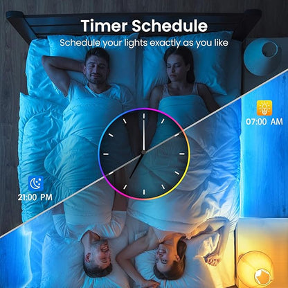 TJOY 200ft Long LED Strip Lights, Bluetooth Led Lights for Bedroom, Color Changing RGB Lighting with APP and Remote Control, Rope Lighting Indoor for Ceiling, Living Room Decor/65.6ft*3