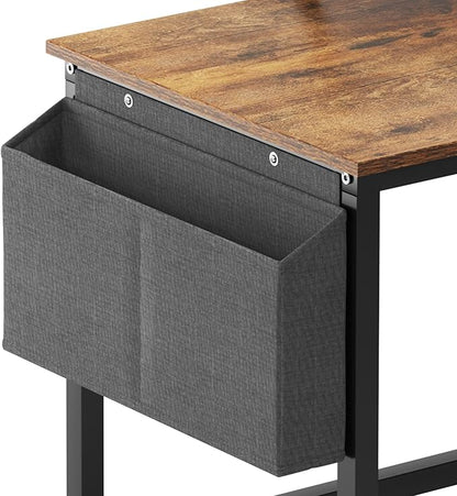 DlandHome Reversible L-Shaped Desk Large Corner Desk Folding Table Computer Desk Home Office Table Computer Workstation, Retro