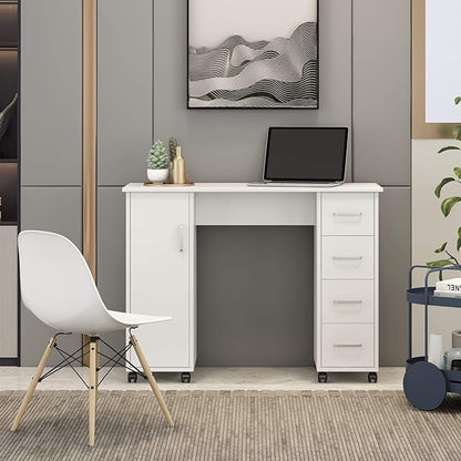 NicBex Laik-DW-00012-DX Desks, 41.73" W x 17.72" D x 31.5" H, White