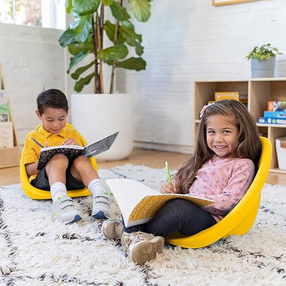 ECR4Kids Leaf Floor Seat, Rocker Chair, Yellow, 6-Piece