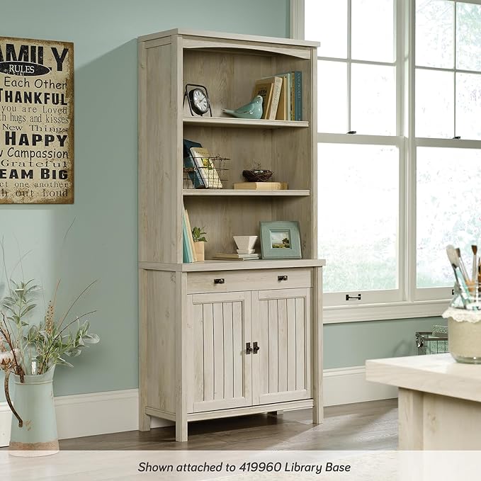 Sauder Costa Lateral File and Library Hutch Bundle, Chalked Chestnut