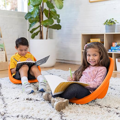 ECR4Kids Leaf Floor Seat, Rocker Chair, Orange, 6-Piece