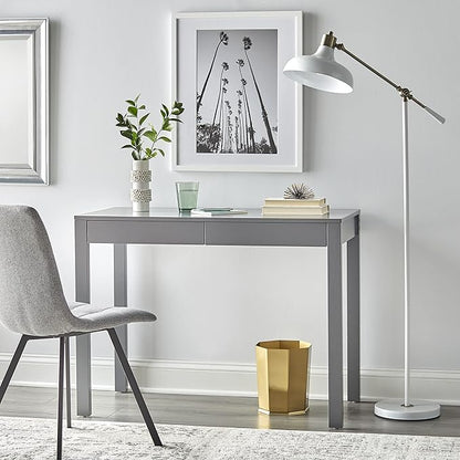 Target Marketing Systems Gabby Home Office, Study Room, Vanity or Bedroom, Computer 2 Drawers, Contemporary Style Desk with Storage, 40” x 20”, Charcoal