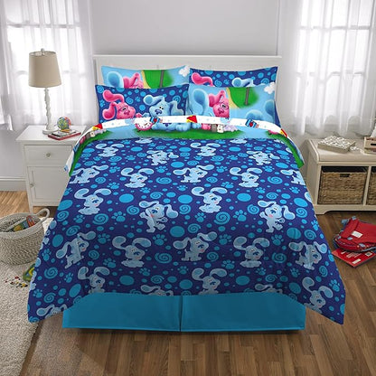 Franco Kids Bedding Super Soft Comforter and Sheet Set with Sham, 7 Piece Full Size, Blues Clues