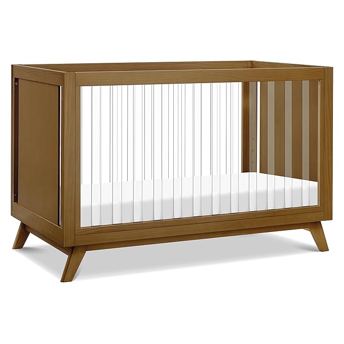 DaVinci Otto 3-in-1 Convertible Crib in Walnut with Acrylic Slats, Greenguard Gold Certified