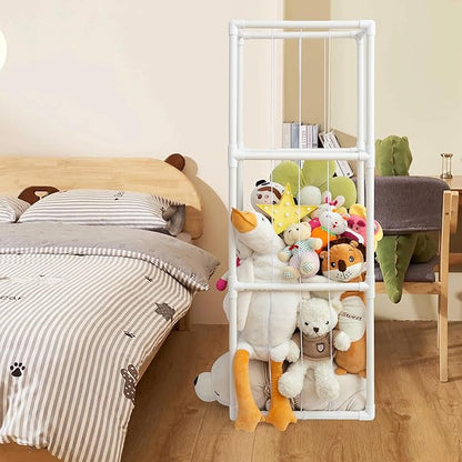 X-Large Stuffed Animal Zoo Storage Holder Stuffed Animal Storage Display Ideas PVC Plush with Bottom Net Toy Organizer Shelf Zoo Storage Cage for Doll Room Gift Play Room Nursery