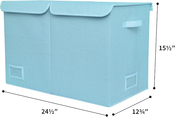 GRANNY SAYS Toy Chest with Lids, Foldable Toy Storage Organizer with Handles, Stuffed Animal Storage for Nursery Room Playroom, Living Room, Large Toy Box for Boys and Girls, Light Blue