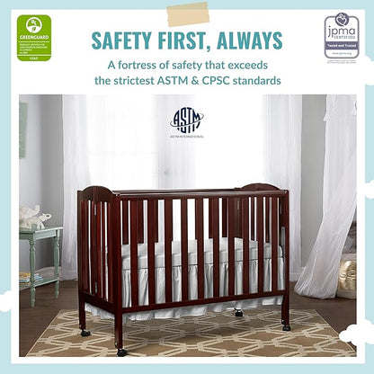 3-in-1 Portable Folding Crib Bundle with Sunset Extra Firm Fiber Mini Crib Mattress, 41x26x40 Inch and 38x24x3 Inch