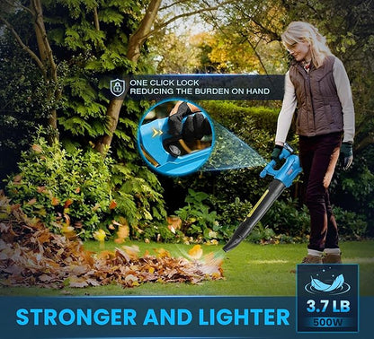 Cordless Leaf Blower with Battery and Charger,22V Lightweight and Efficient Battery Powered Blower,350CFM,120MPH Portable and Compact Yard Blower,Rechargeable Motor Versatile Electric Blower