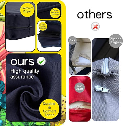 ClawsCover 12 Pack Outdoor Patio Seat and Back Cushions Replacement Covers Fit for 7Pieces 6-Seater Wicker Rattan Furniture Conversation Set Sectional Couch Chair,Navy-Include Cover Only