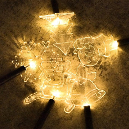BRIGHTDECK Solar Christmas Pathway Lights Outdoor Decorations, Landscape Lights Waterproof Led Garden Stake Lights for Walkway Yard Lawn Porch Holiday Decor 5-Pack